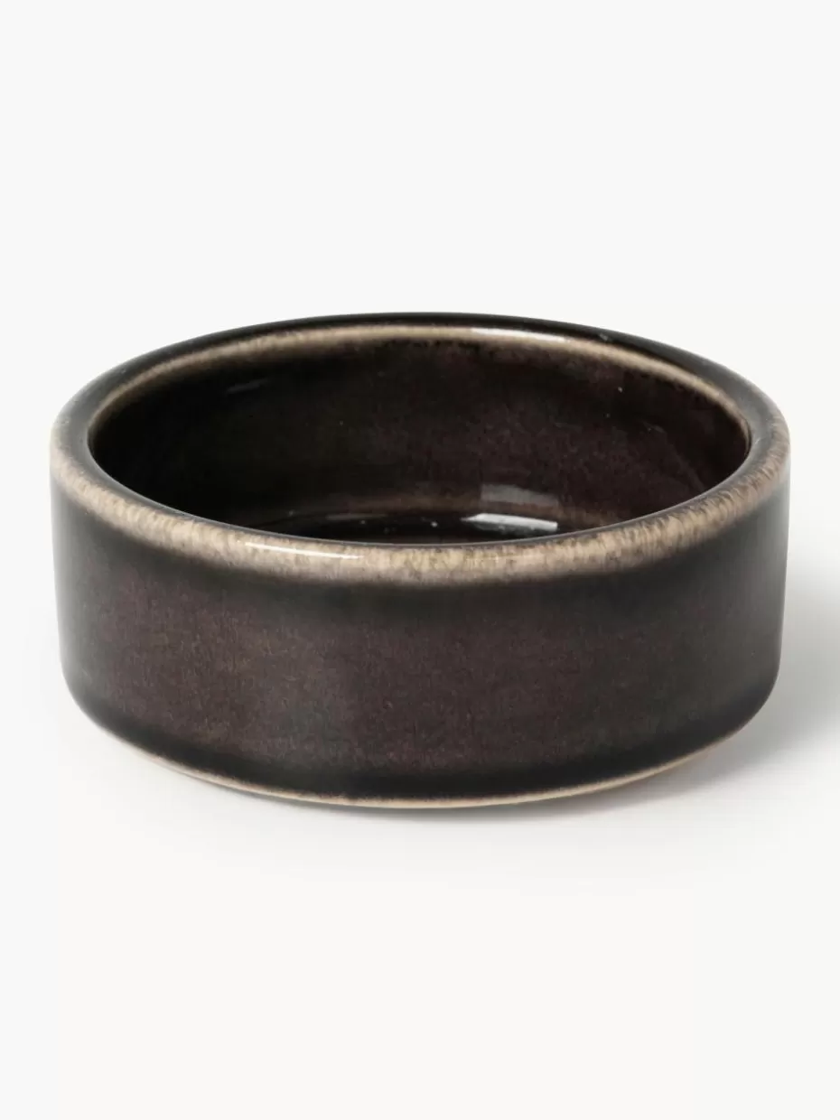 Dipschalen & Snackschalen | Geschirrserien-Broste Copenhagen Handgemachte Dipschälchen Nordic Coal, 4 Stück Schwarz, gesprenkelt