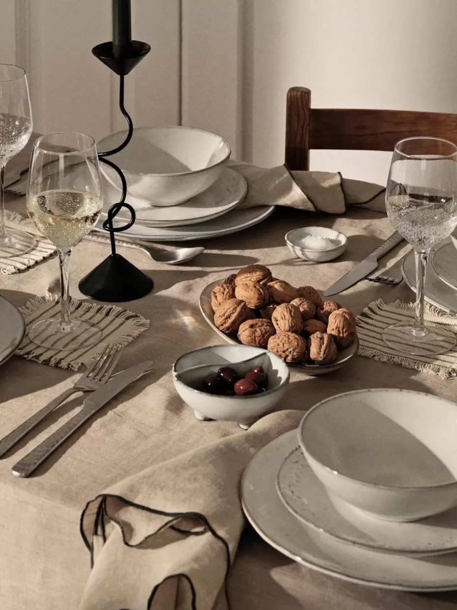 Dipschalen & Snackschalen | Geschirrserien-Broste Copenhagen Handgemachte Dipschälchen Nordic Sand, 4 Stück Hellgrau, gesprenkelt