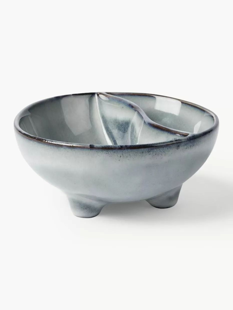 Dipschalen & Snackschalen | Geschirrserien-Broste Copenhagen Handgemachte Dipschälchen Nordic Sea, 4 Stück Graublau, gesprenkelt