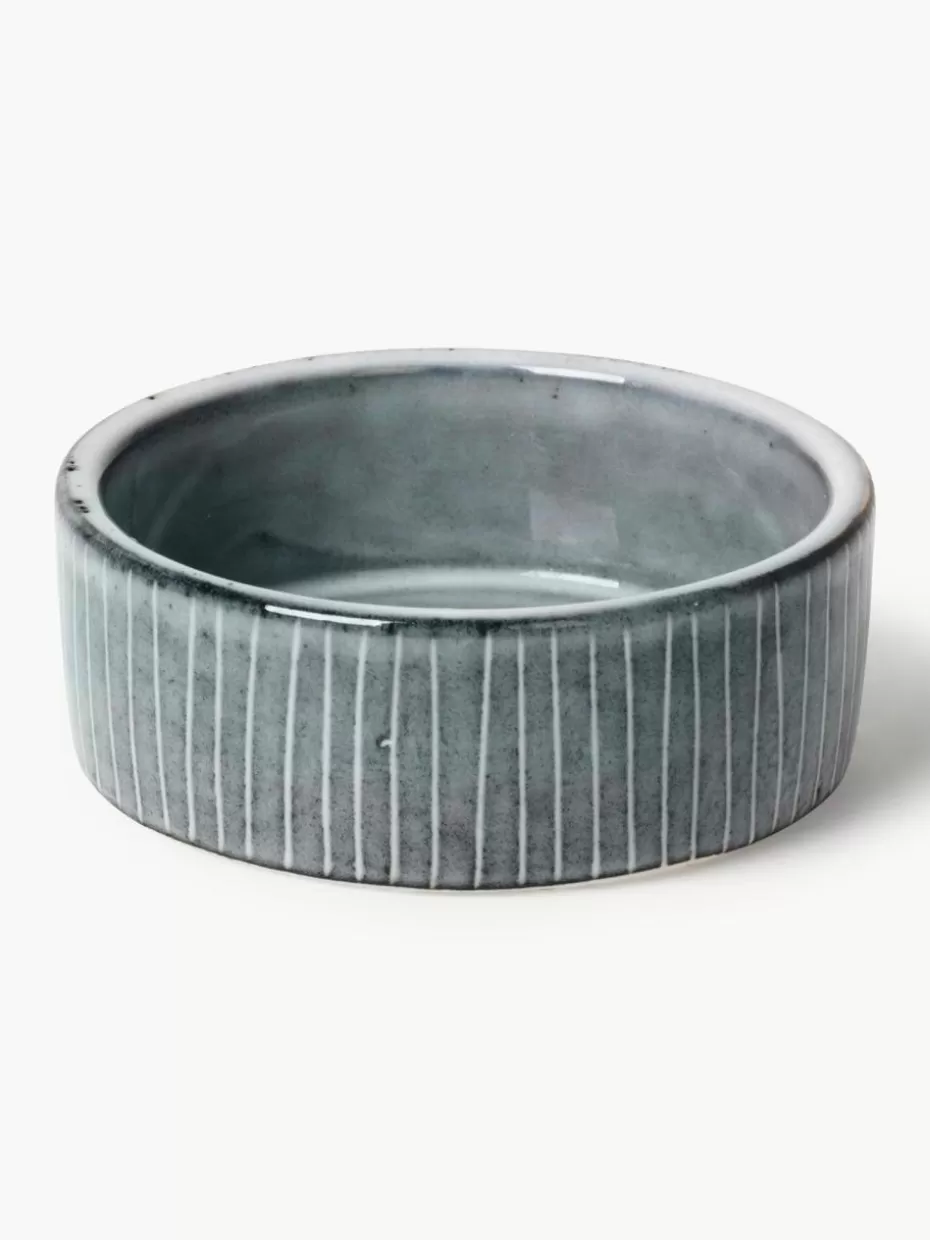 Dipschalen & Snackschalen | Geschirrserien-Broste Copenhagen Handgemachte Dipschälchen Nordic Sea, 4 Stück Graublau, gesprenkelt
