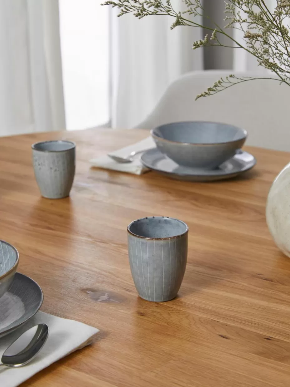 Tassen | Geschirrserien-Broste Copenhagen Handgemachte Espressobecher Nordic Sea, 6 Stück Graublau, gesprenkelt