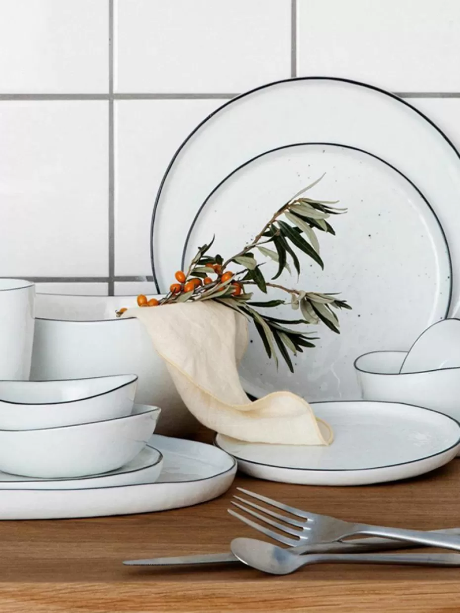 Servierplatten & Schüsseln | Geschirrserien-Broste Copenhagen Handgemachte Porzellan-Schalen Salt, Ø 20 cm, 2 Stück