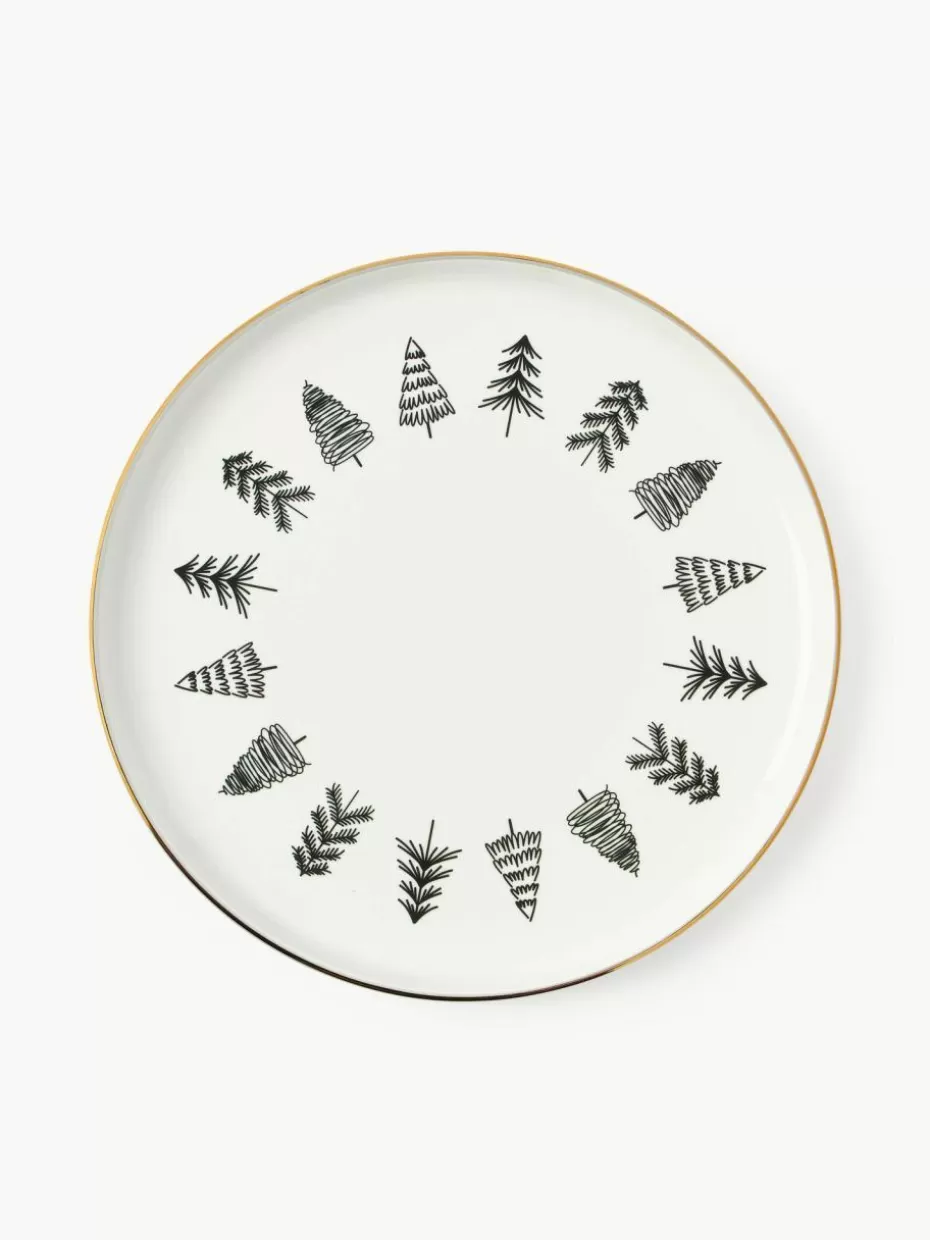 Weihnachtsgeschirr | Nordic Celebrations-Westwing Collection Handgemachte Porzellan-Servierplatte Lumi