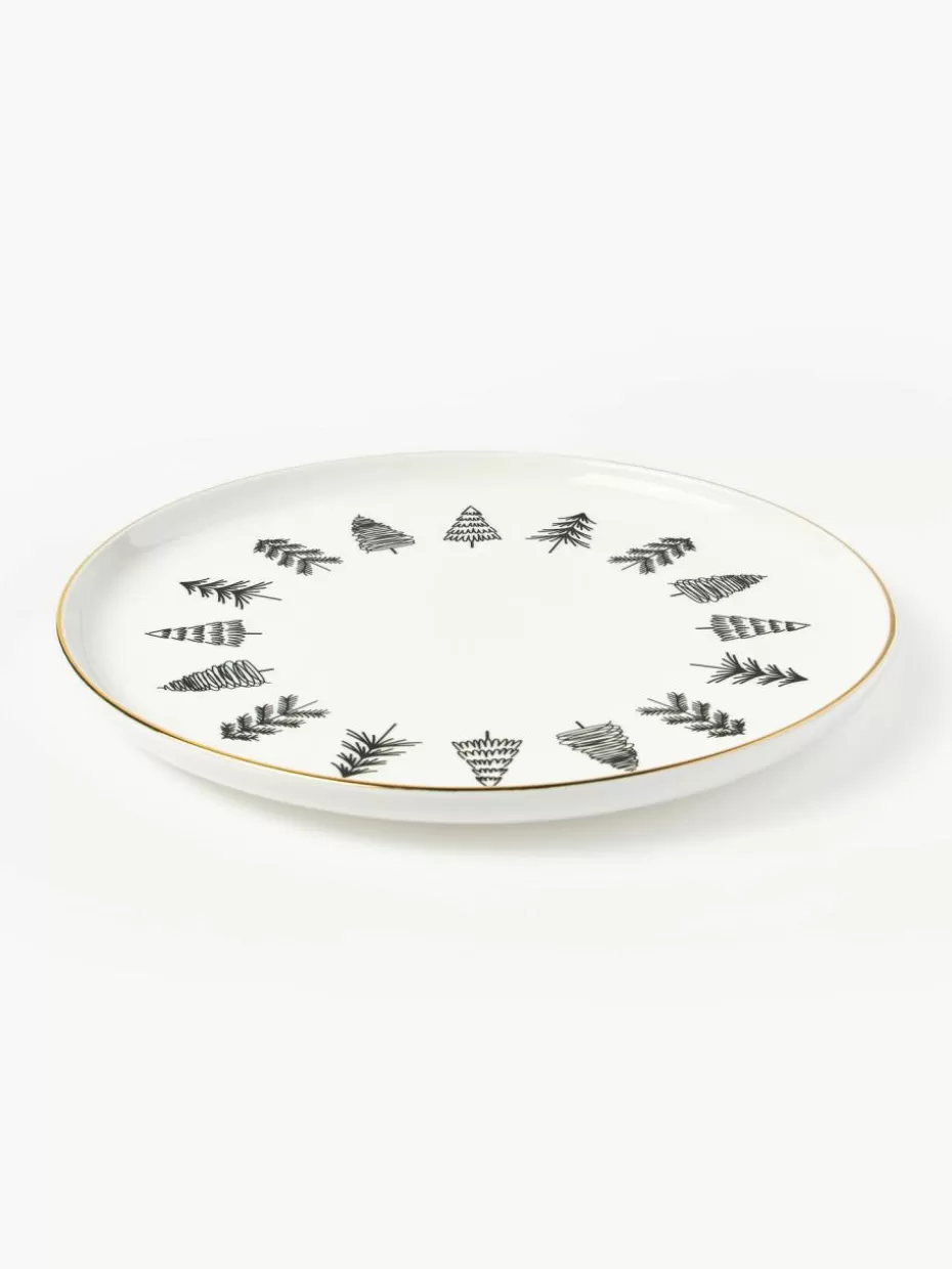 Weihnachtsgeschirr | Nordic Celebrations-Westwing Collection Handgemachte Porzellan-Servierplatte Lumi