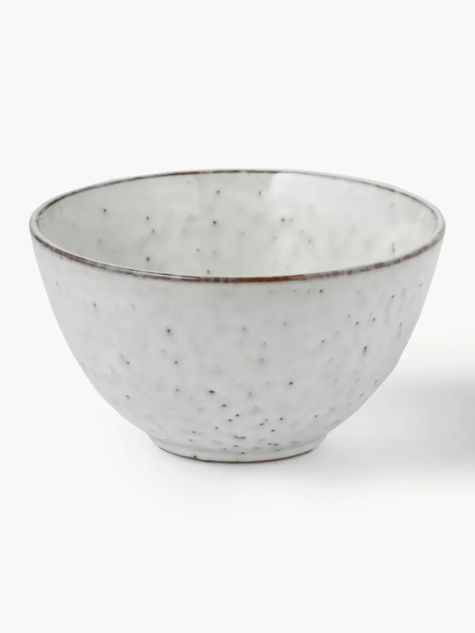 Schalen & Bowls | Geschirrserien-Broste Copenhagen Handgemachte Schälchen Nordic Sand, 4 Stück Hellgrau, gesprenkelt