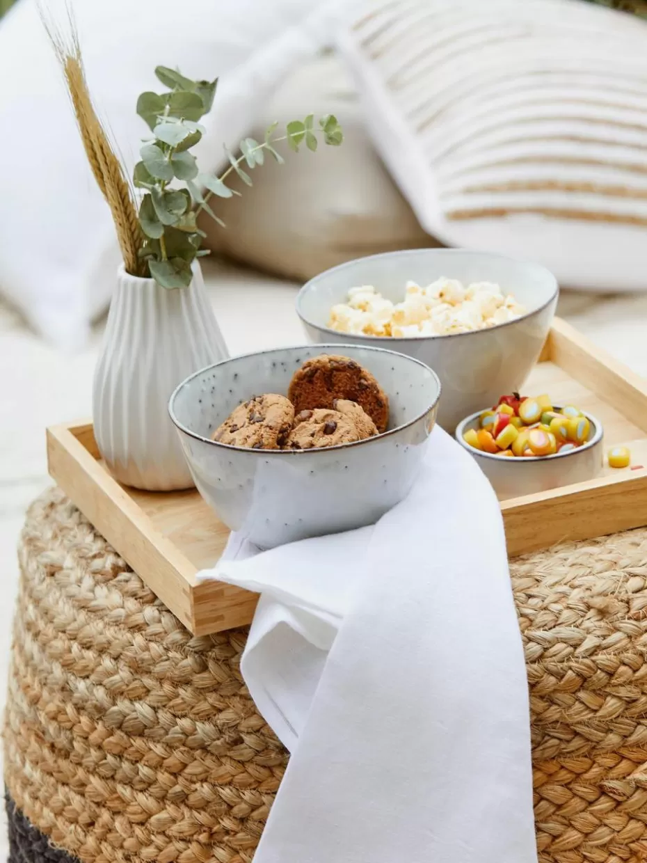 Schalen & Bowls | Geschirrserien-Broste Copenhagen Handgemachte Schälchen Nordic Sand, 4 Stück Hellgrau, gesprenkelt