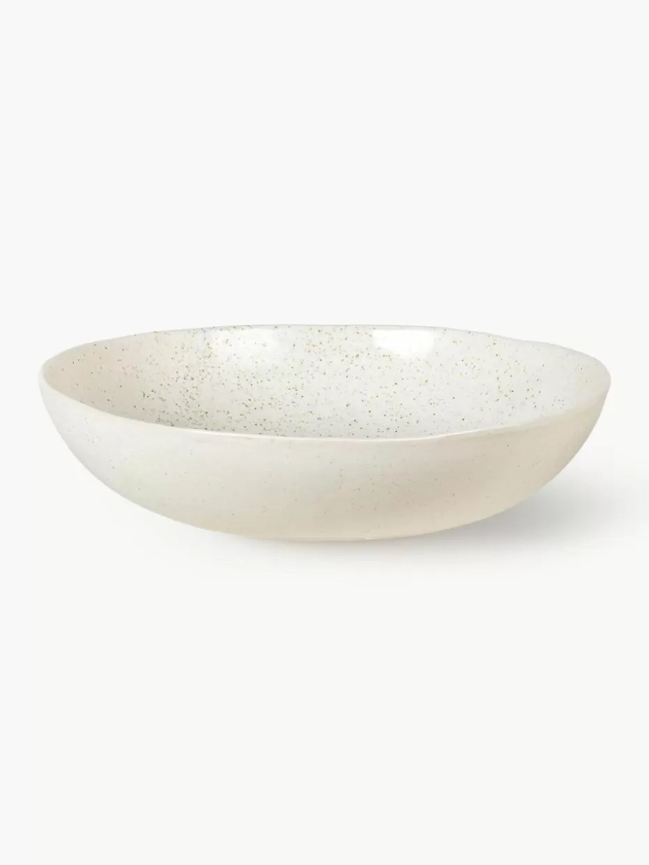 Servierplatten & Schüsseln-Broste Copenhagen Handgemachte Servierschale Nordic Vanilla, Ø 34 cm Off White, gesprenkelt
