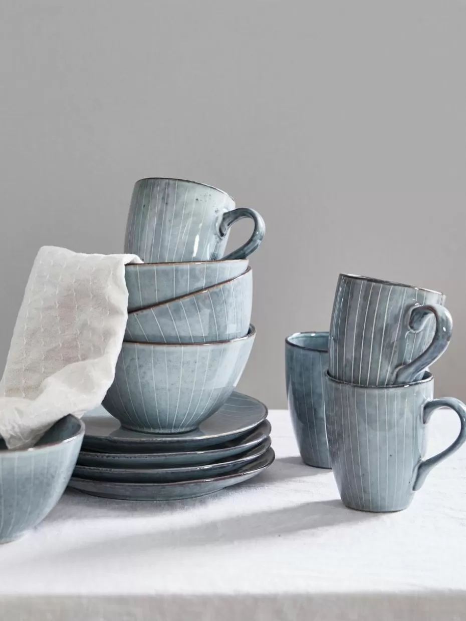 Tassen | Geschirrserien-Broste Copenhagen Handgemachte Tassen Nordic Sea, 250 ml, 6 Stück Graublau, gesprenkelt