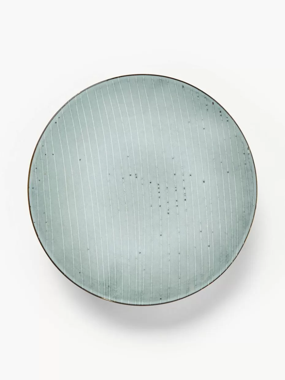 Etageren & Tortenplatten | Geschirrserien-Broste Copenhagen Handgemachte Tortenplatte Nordic Sea Graublau, gesprenkelt