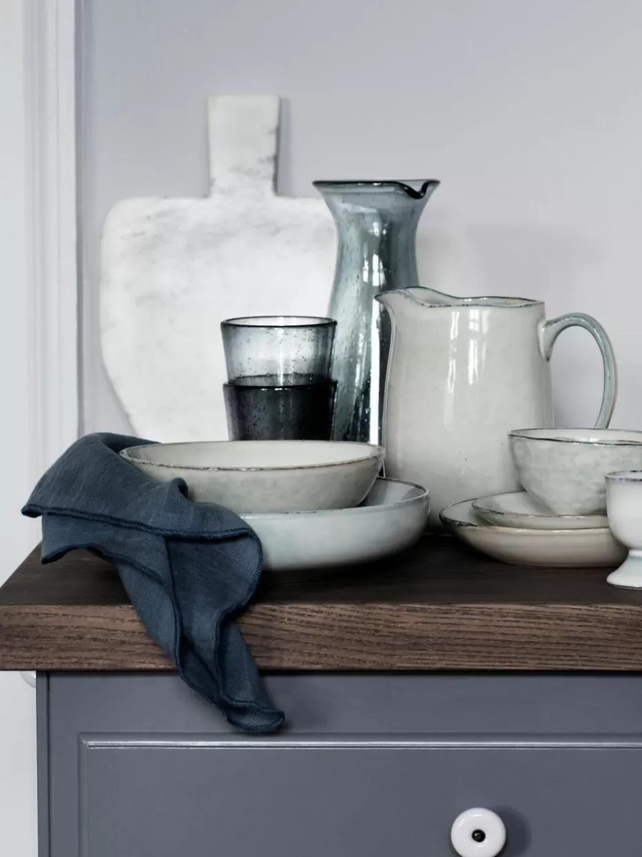 Kannen & Karaffen | Geschirrserien-Broste Copenhagen Handgemachter Milchkrug Nordic Sand, 1 L Hellgrau, gesprenkelt