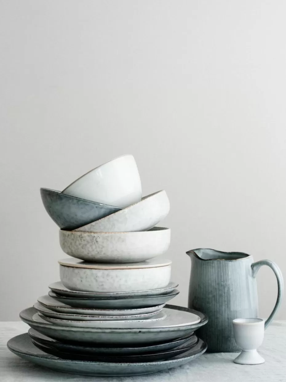 Kannen & Karaffen | Geschirrserien-Broste Copenhagen Handgemachter Milchkrug Nordic Sea, 1 L Graublau, gesprenkelt