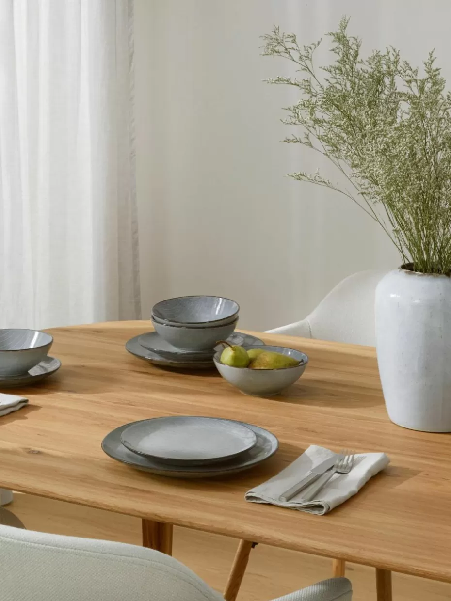 Geschirr-Sets | Geschirrserien-Broste Copenhagen Handgemachtes Geschirr-Set Nordic Sea, 4 Personen (12-tlg.) Graublau, gesprenkelt