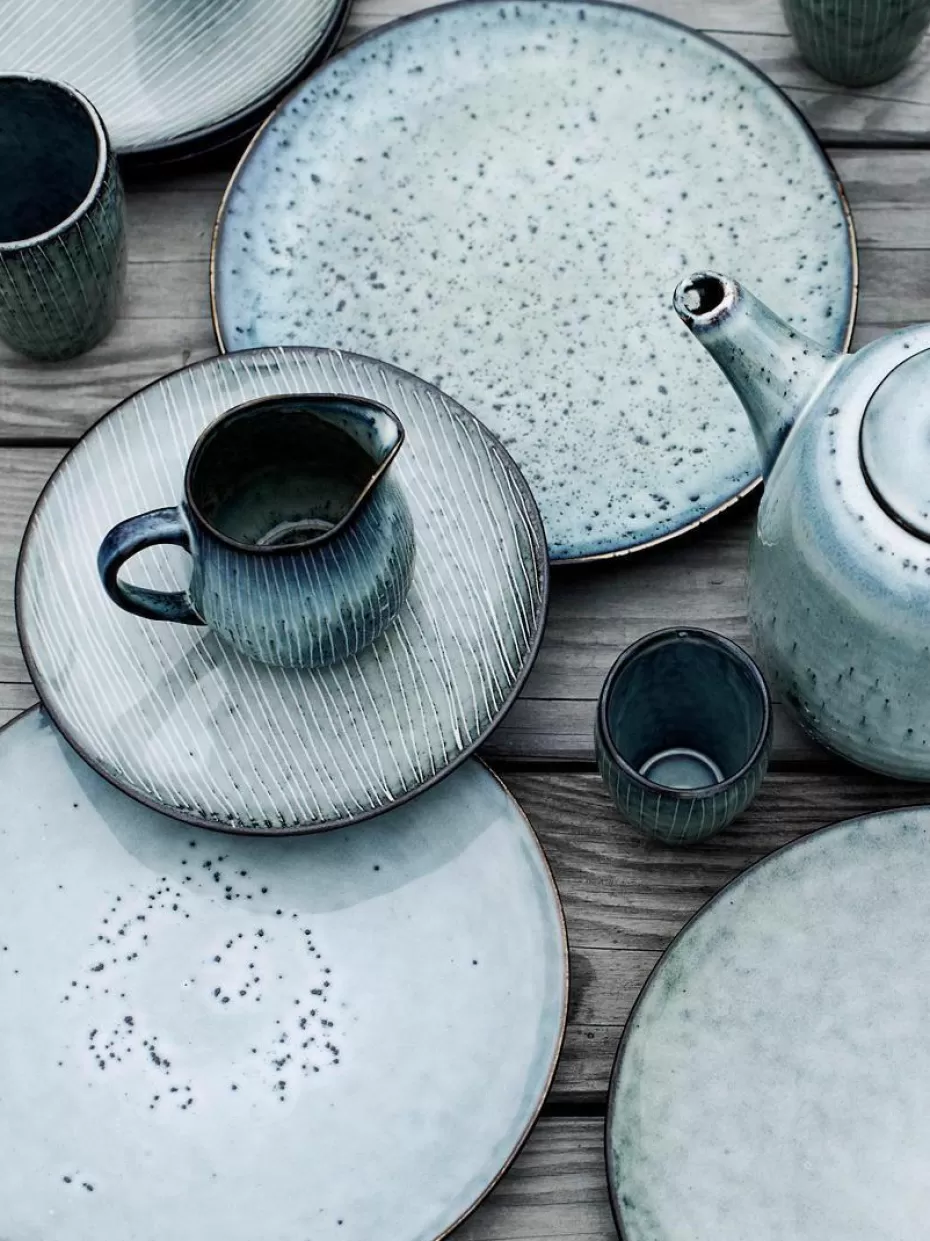 Kannen & Karaffen | Geschirrserien-Broste Copenhagen Handgemachtes Milchkännchen Nordic Sea, 300 ml Graublau, gesprenkelt
