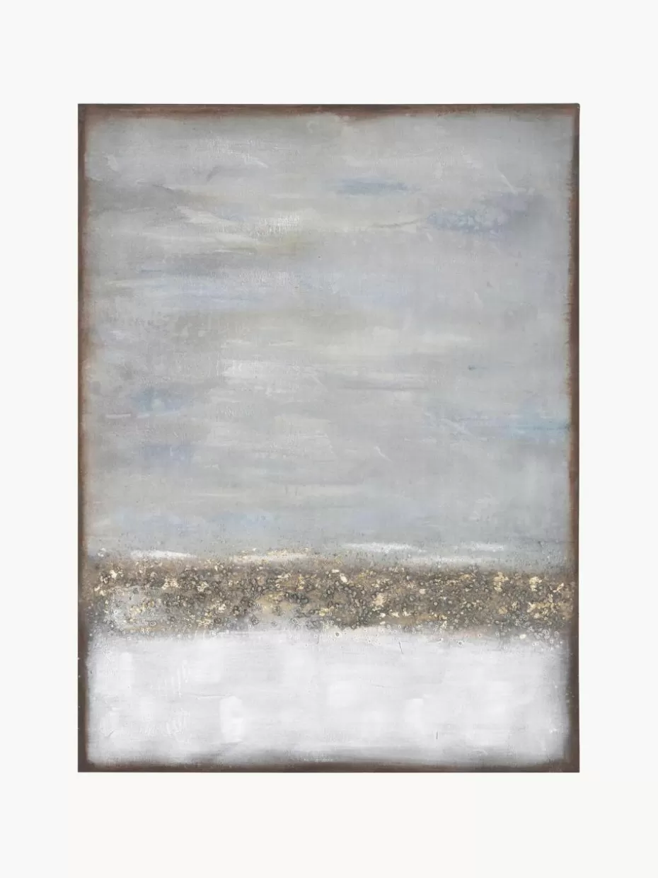 Leinwandbilder-Kare Design Handgemaltes Leinwandbild Abstract Horizon mit Holzrahmen