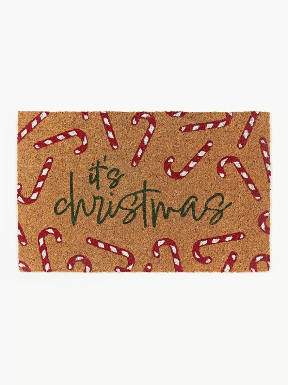 Fußmatten-Westwing Collection Handgetuftete Fußmatte Anuka mit Weihnachtsmuster