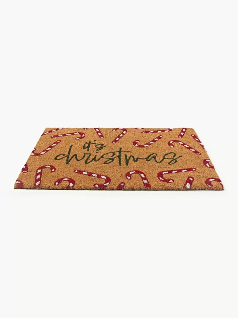 Fußmatten-Westwing Collection Handgetuftete Fußmatte Anuka mit Weihnachtsmuster