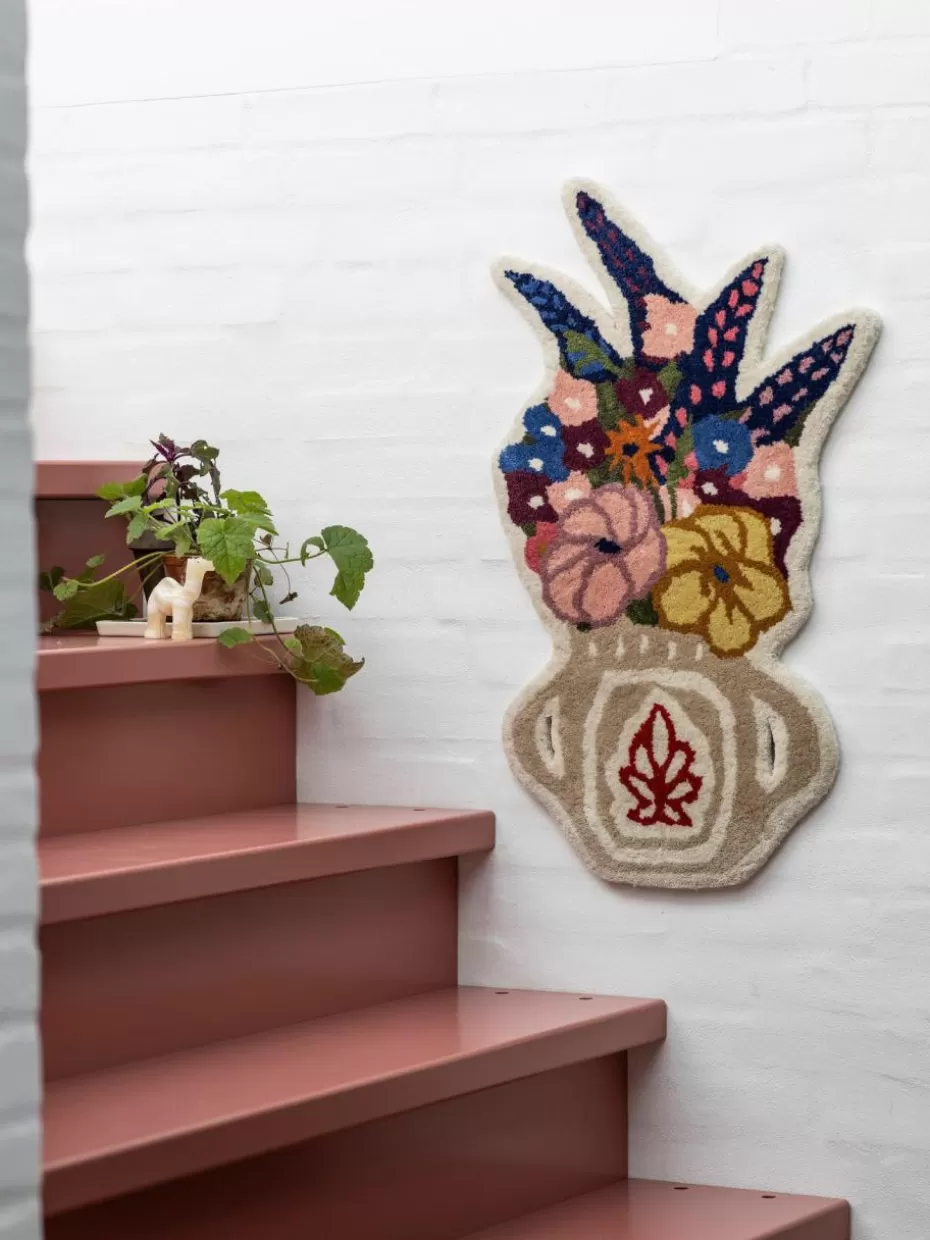 Fußmatten-Bongusta Handgetuftete Wollfußmatte Flower Vase