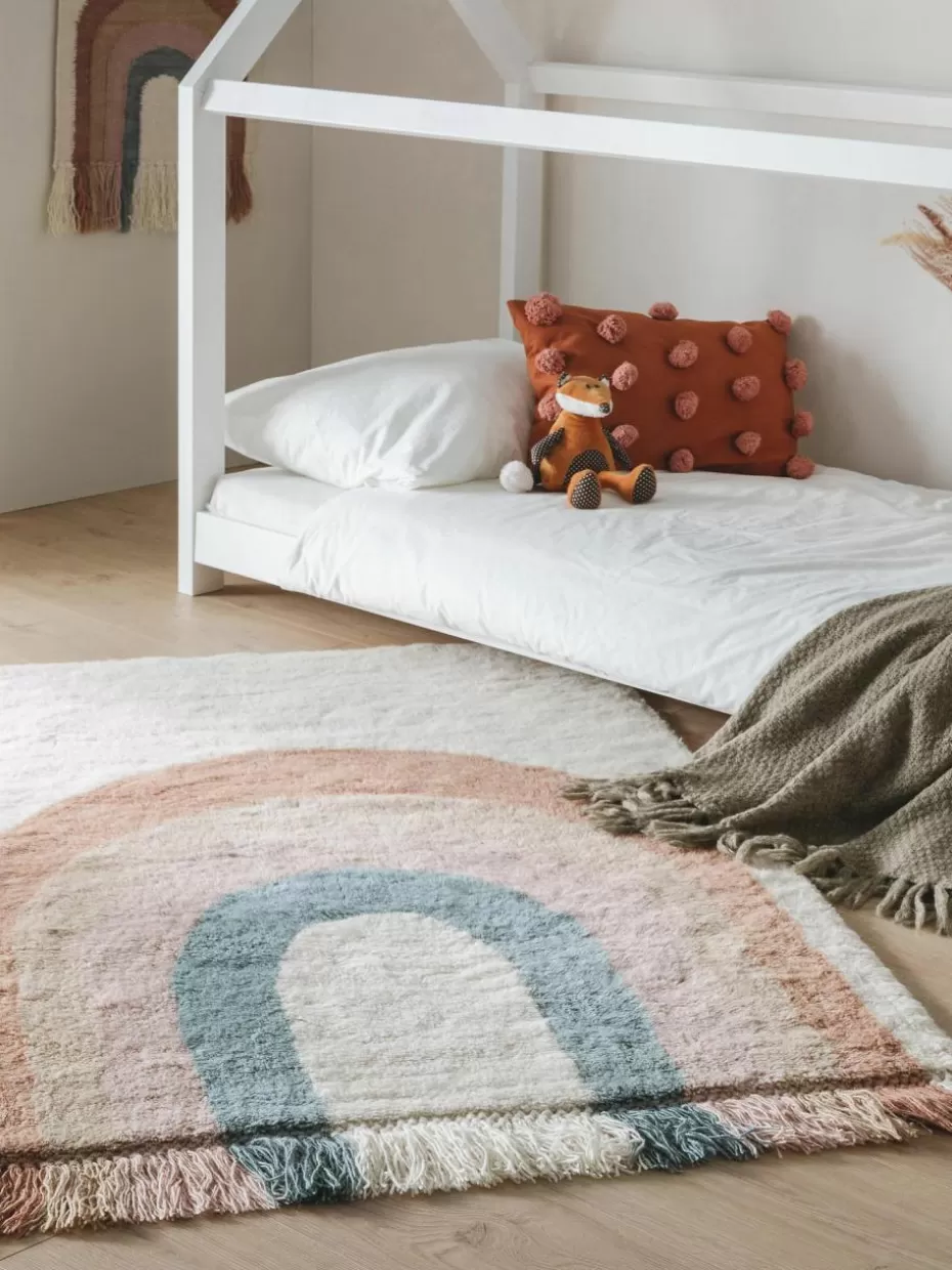 Teppiche-Benuta Handgetufteter Kinderteppich Rainbow aus Wolle mit Fransen