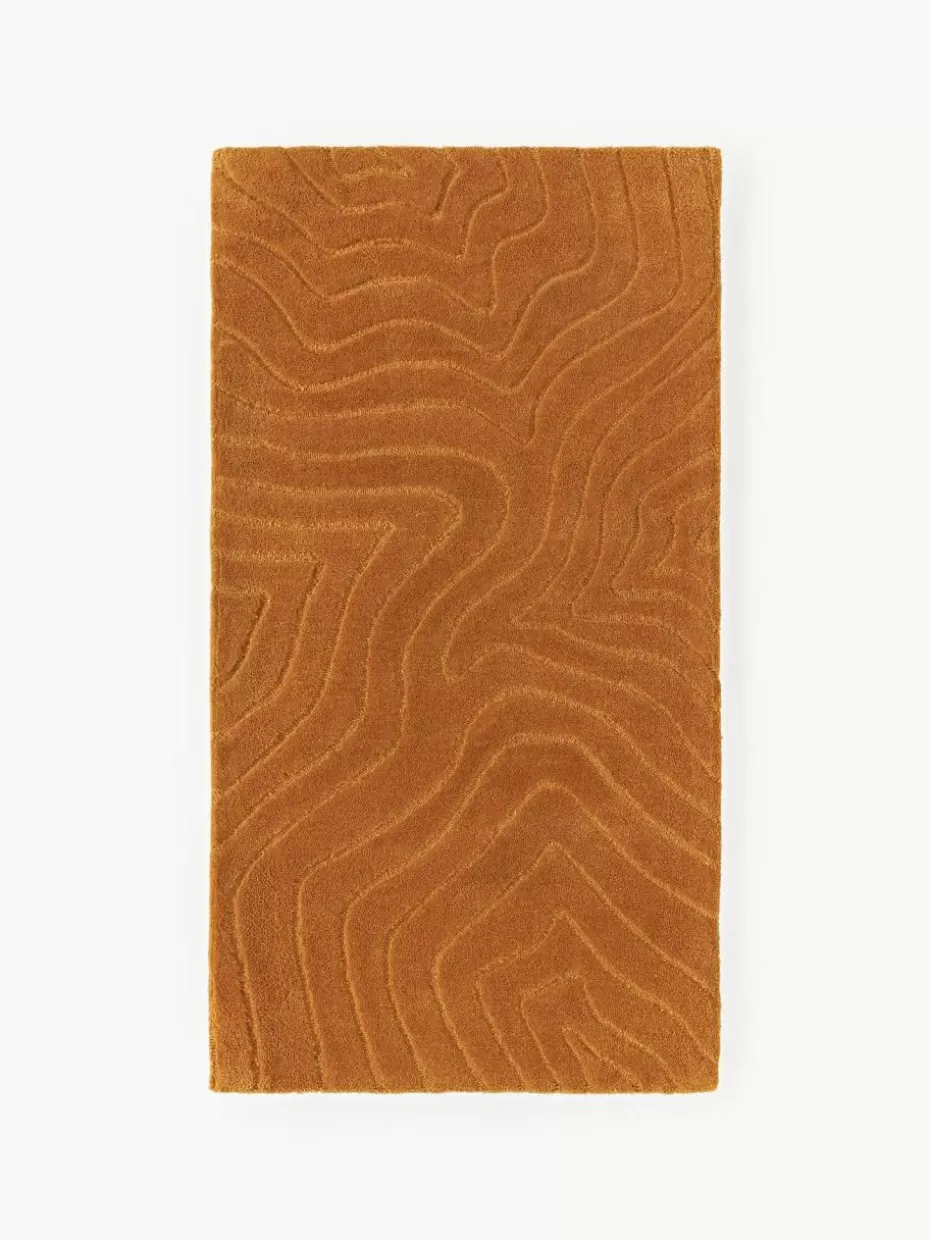 Rechteckige Teppiche-Westwing Collection Handgetufteter Wollteppich Aaron Senfgelb