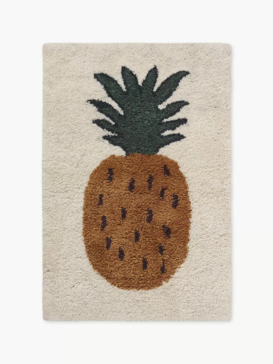 Teppiche-ferm LIVING Kids Handgetufteter Wollteppich Fruiticana Ananas-Motiv