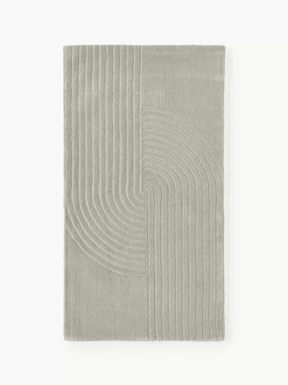 Rechteckige Teppiche-Westwing Collection Handgetufteter Wollteppich Mason Hellgrau
