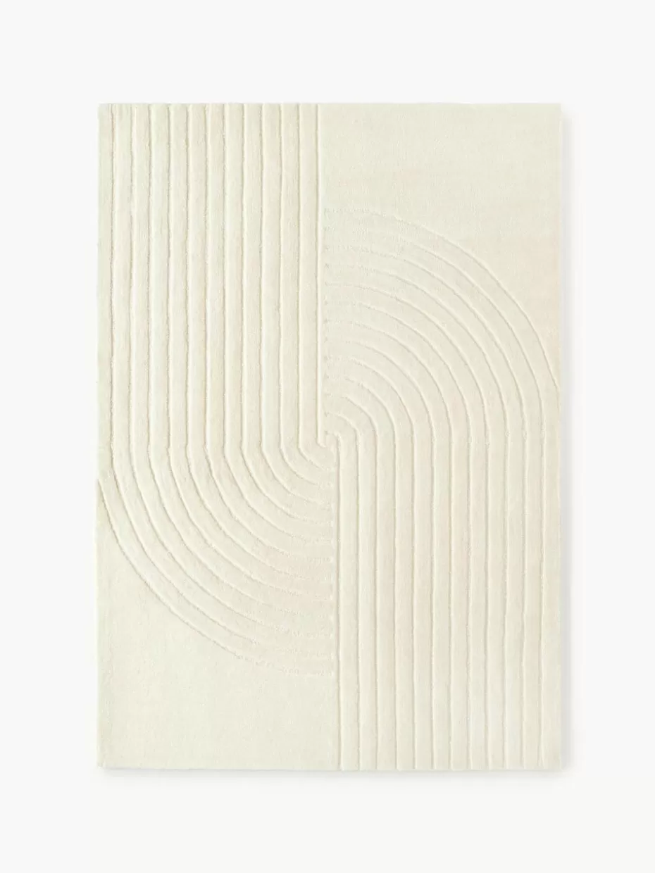 Rechteckige Teppiche-Westwing Collection Handgetufteter Wollteppich Mason Cremeweiß