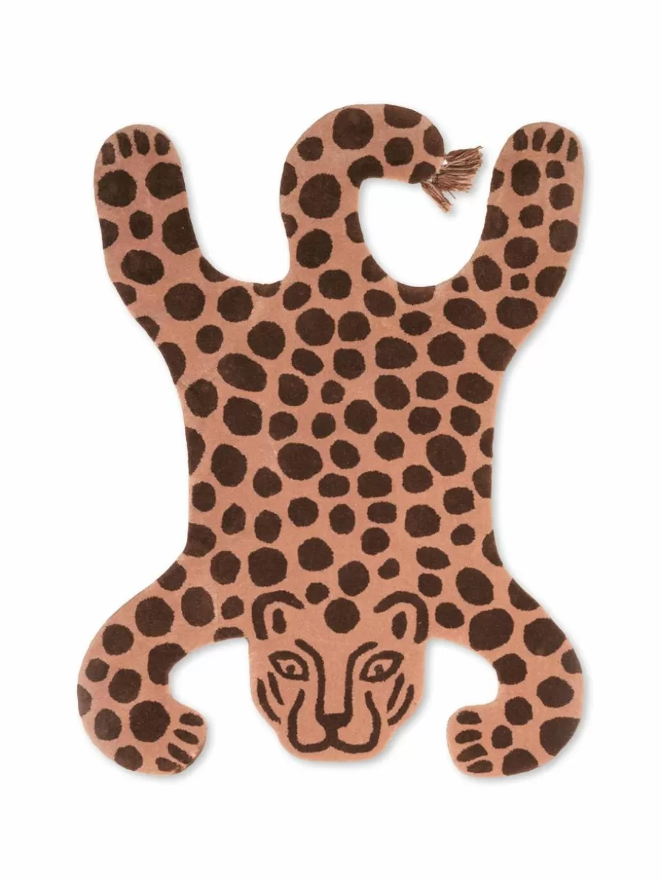 Teppiche-ferm LIVING Kids Handgetufteter Wollteppich Safari Nougat, Schwarz