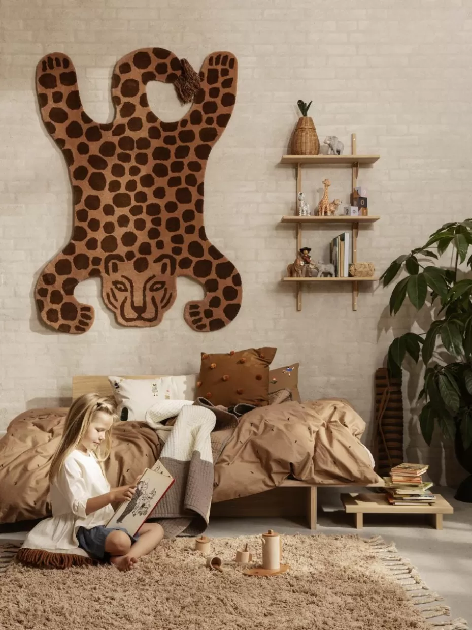 Teppiche-ferm LIVING Kids Handgetufteter Wollteppich Safari Nougat, Schwarz