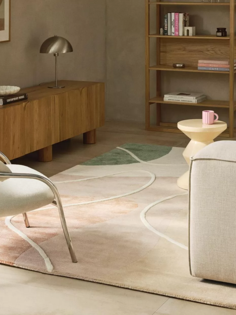 Rechteckige Teppiche-Westwing Collection Handgetufteter Wollteppich Talitha mit abstraktem Muster