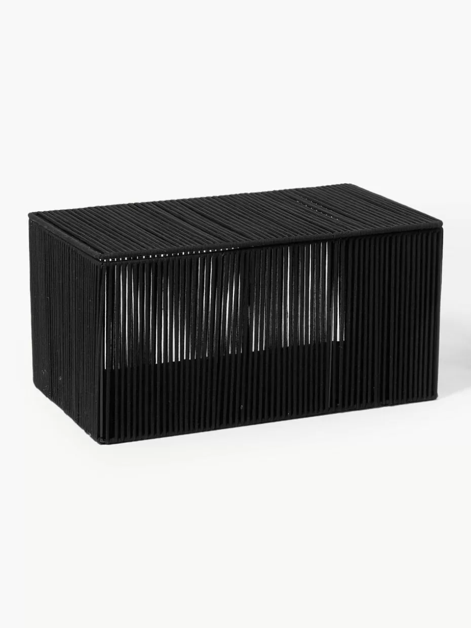 Boxen-Westwing Collection Handgewebte Aufbewahrungsboxen Gabe aus Seil, 2er-Set Schwarz