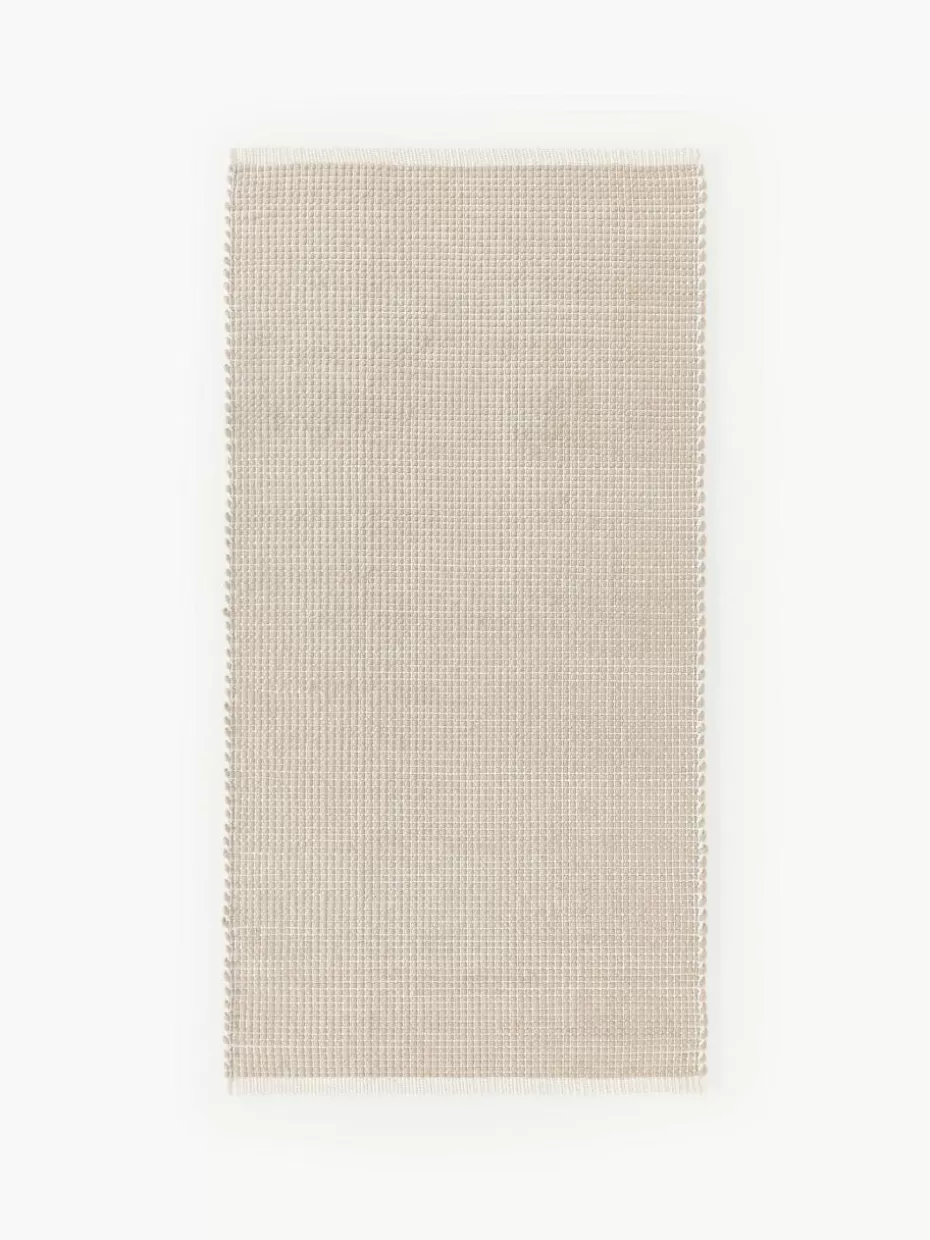 Rechteckige Teppiche-Westwing Collection Handgewebter Wollteppich Amaro Cremeweiß, Beige
