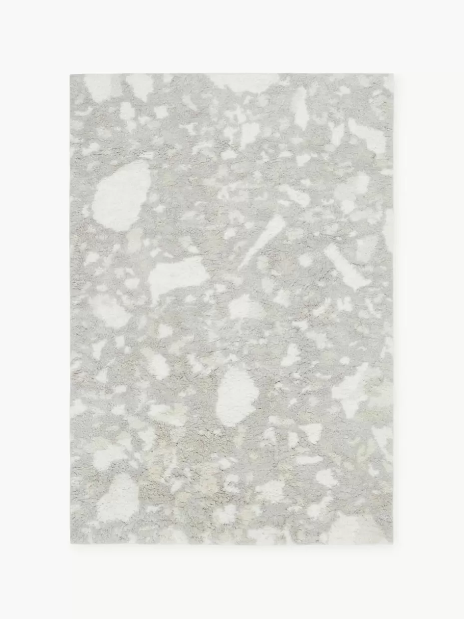 Rechteckige Teppiche-Nordic Knots Handgewebter Wollteppich Archipelago Hellgrau, Off White