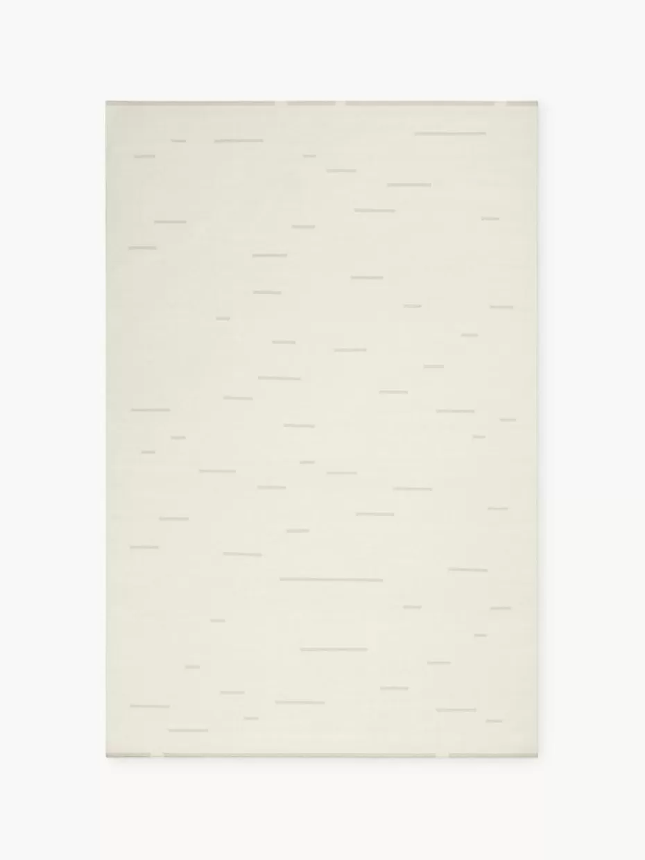 Rechteckige Teppiche-Nordic Knots Handgewebter Wollteppich Rain Off White