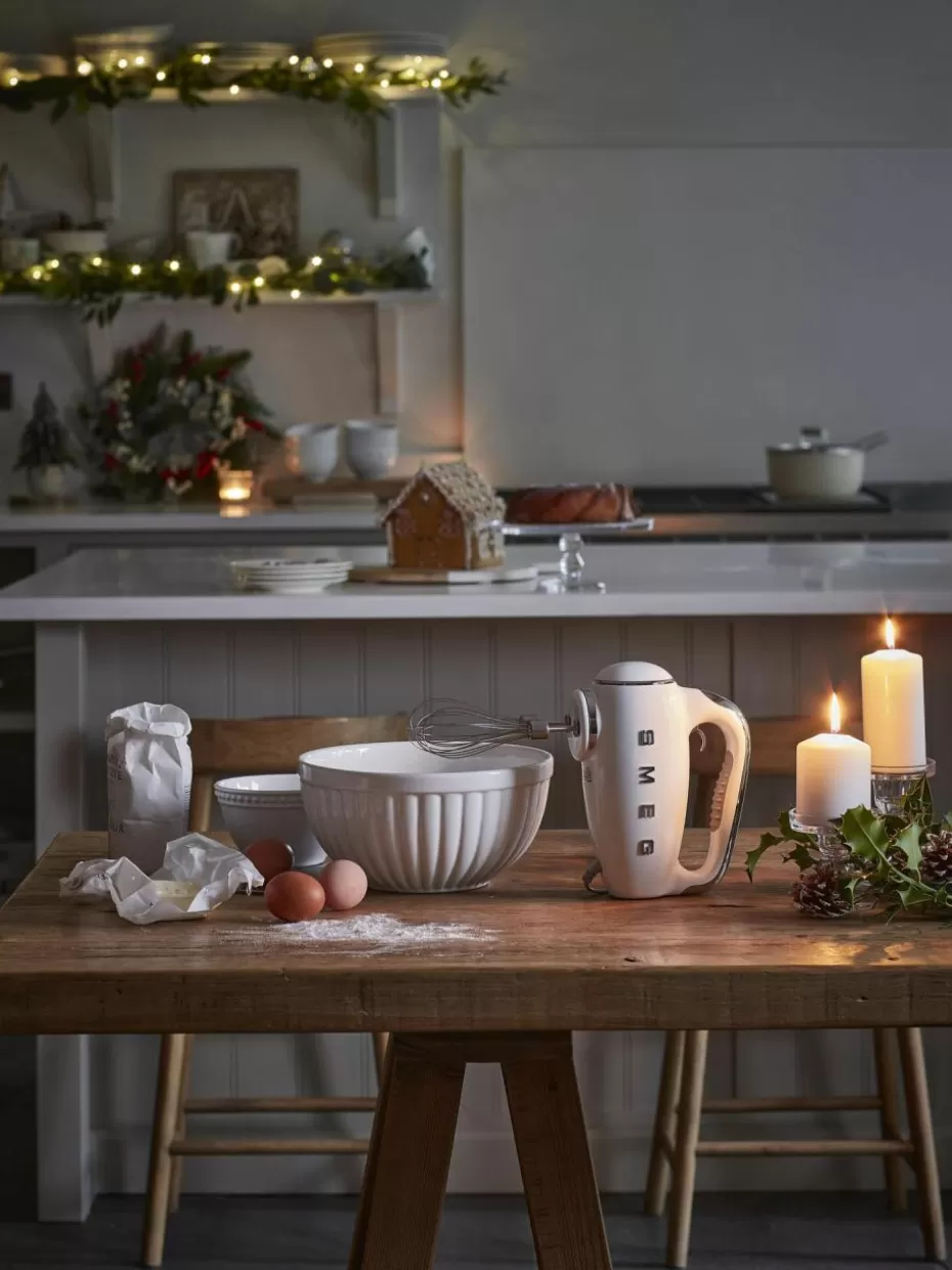 Mixer-Smeg Handrührgerät 50's Style Cremeweiß, glänzend