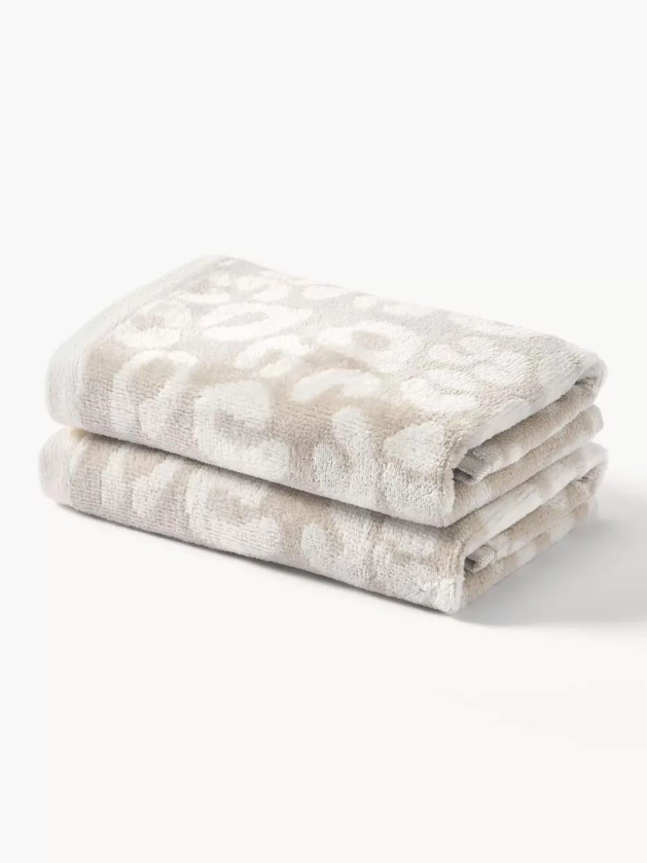 Handtücher-Westwing Collection Handtuch Leo, in verschiedenen Größen Beige, Off White