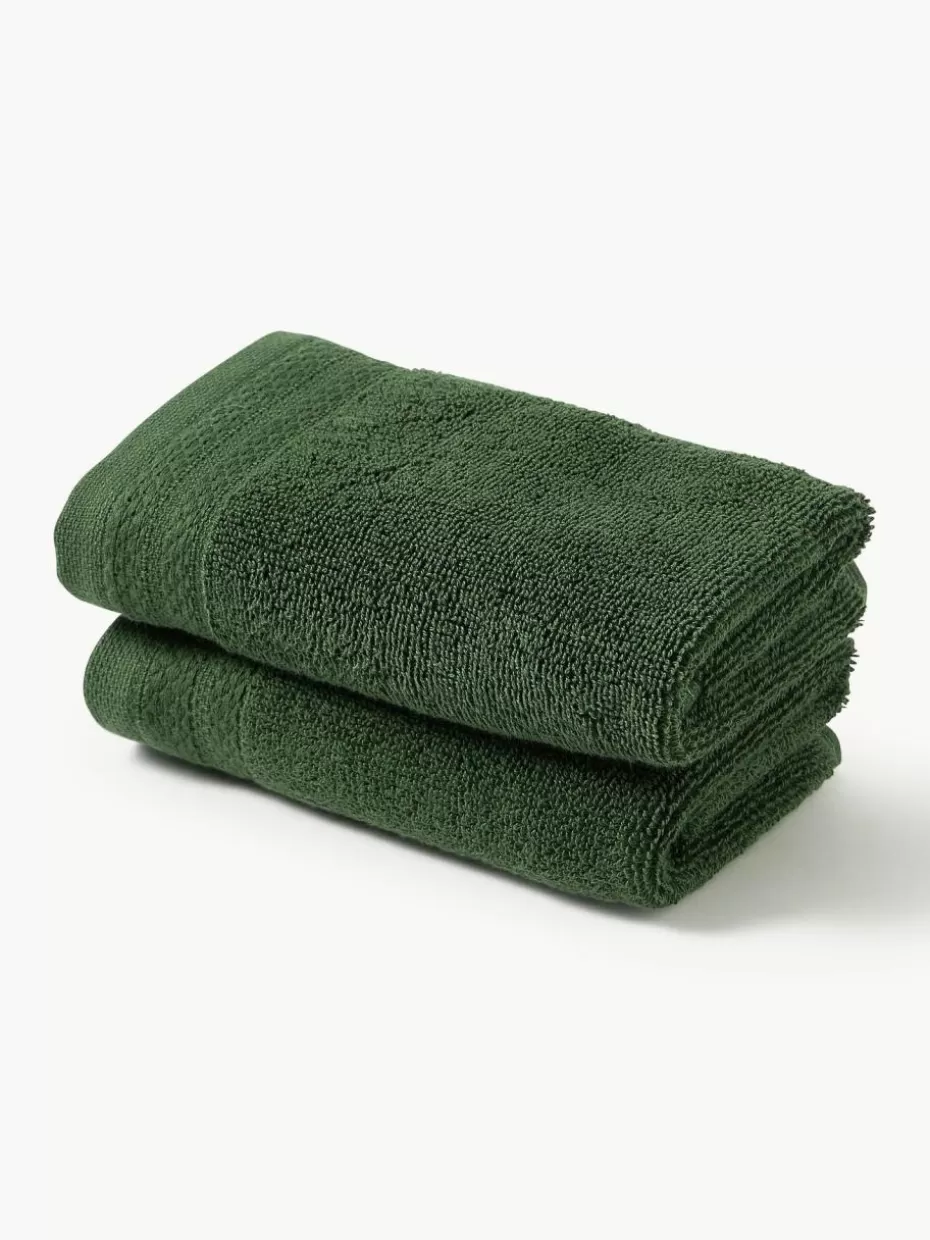 Handtücher-Westwing Collection Handtuch Premium aus Bio-Baumwolle, in verschiedenen Größen Dunkelgrün