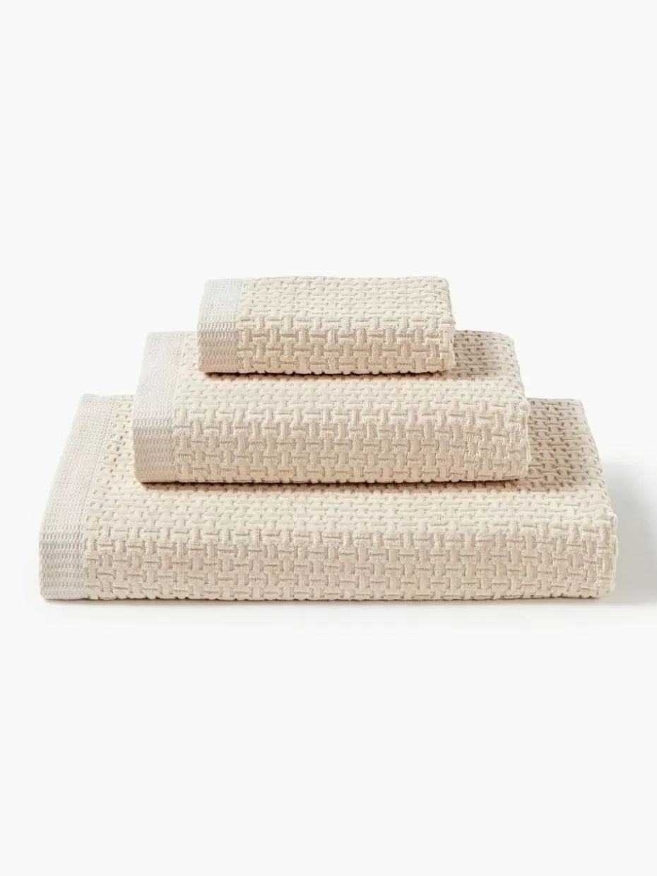 Handtücher-Westwing Collection Handtuch-Set Niam, in verschiedenen Setgrößen Hellbeige