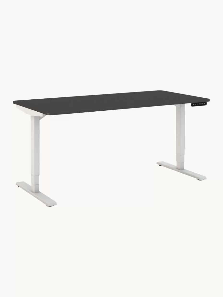 Schreibtische-Assmann Höhenverstellbarer Schreibtisch Y-Line Anthrazit, Weiß