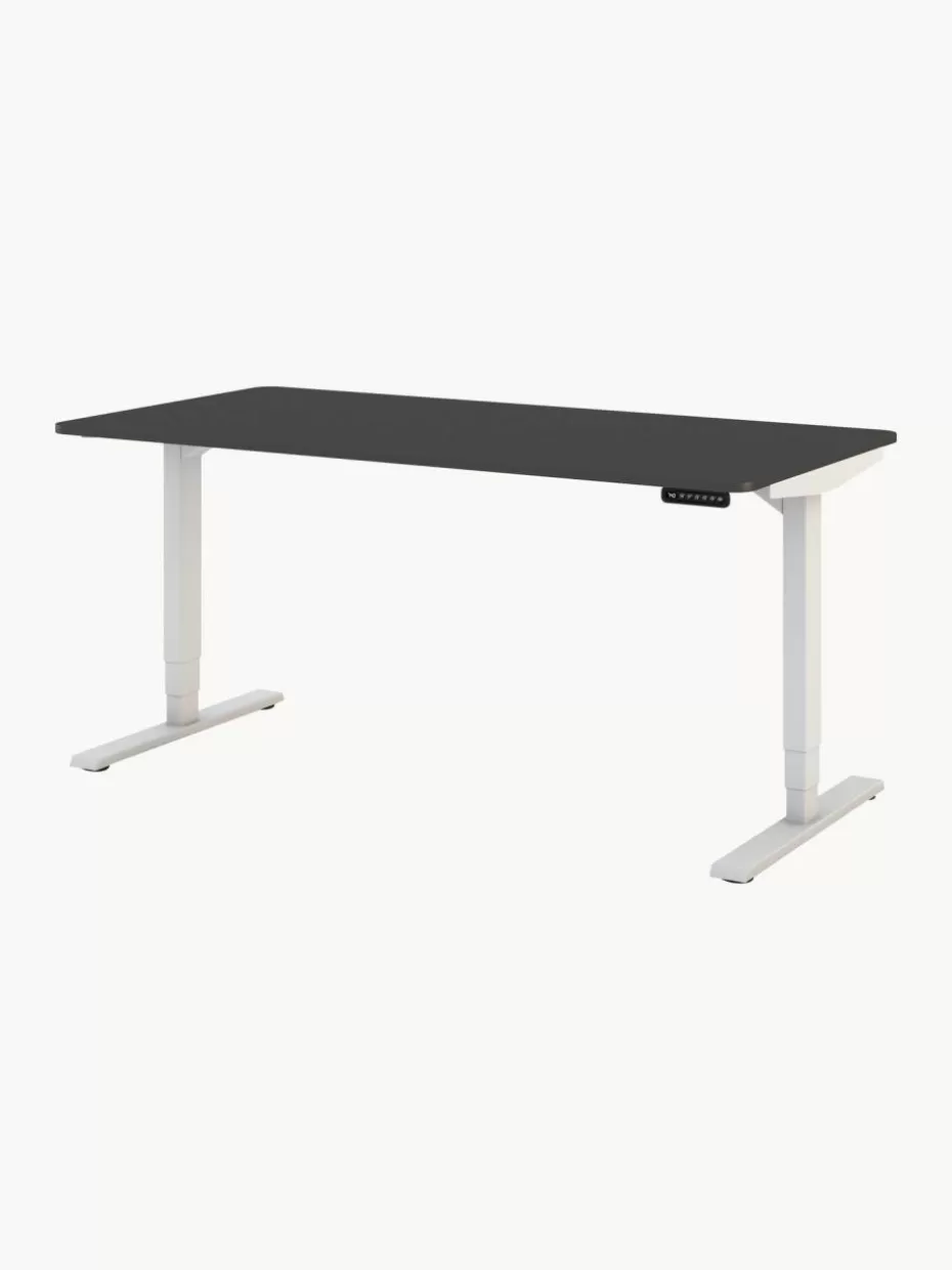 Schreibtische-Assmann Höhenverstellbarer Schreibtisch Y-Line Anthrazit, Weiß