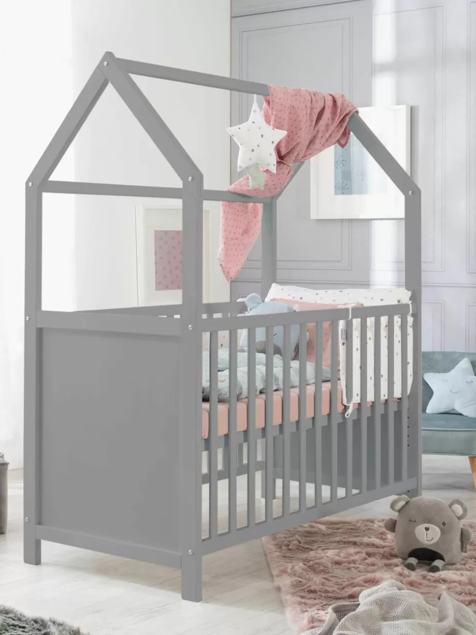 Babybetten-Westwing Höhenverstellbares Kinder-Hausbett Style, in verschiedenen Größen Grau