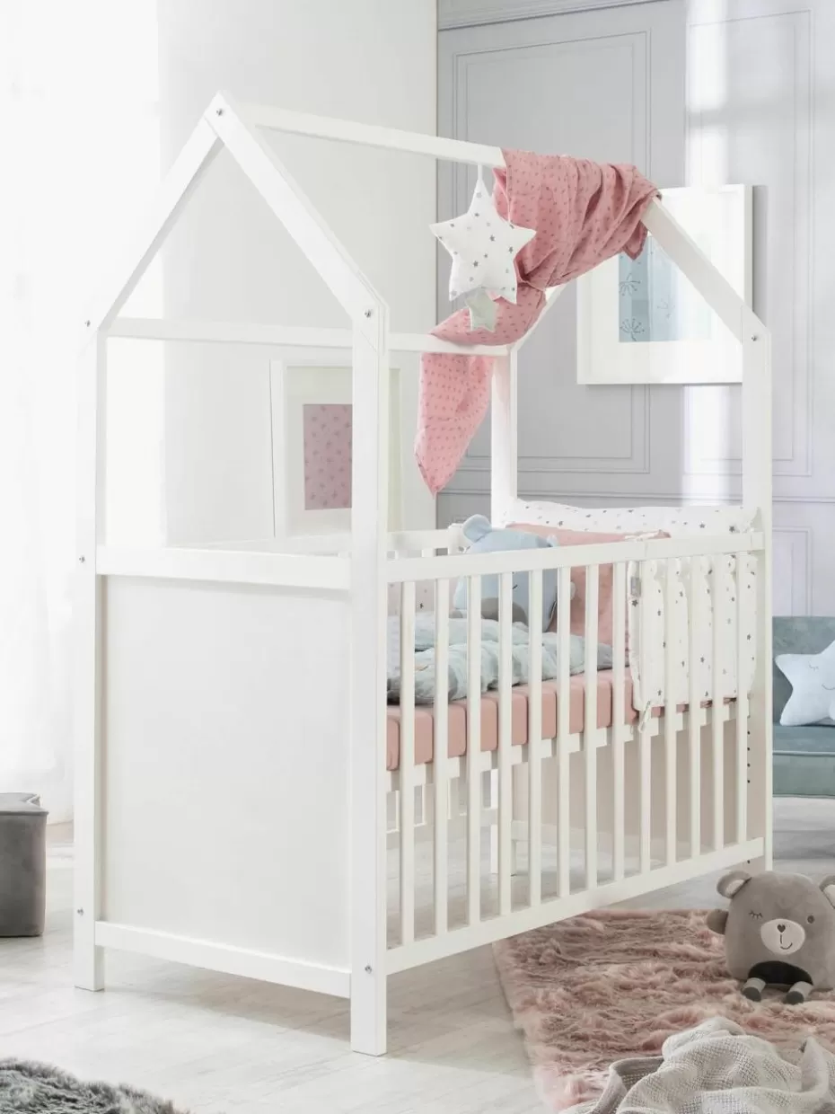 Babybetten-Westwing Höhenverstellbares Kinder-Hausbett Style, in verschiedenen Größen Weiß