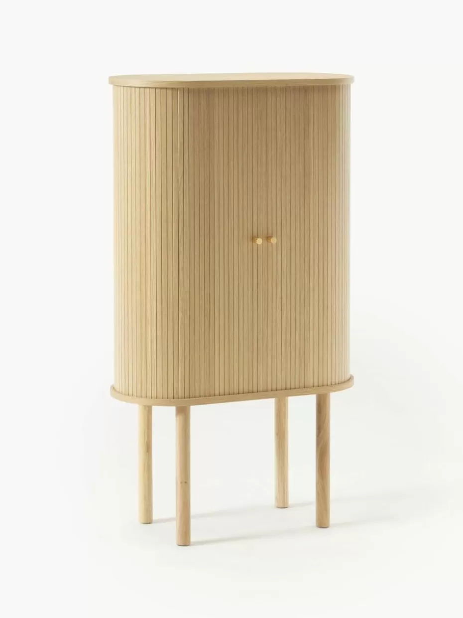 Kommoden & Sideboards | Kommoden & Sideboards-Westwing Collection Highboard Calary mit geriffelter Front Eichenholz
