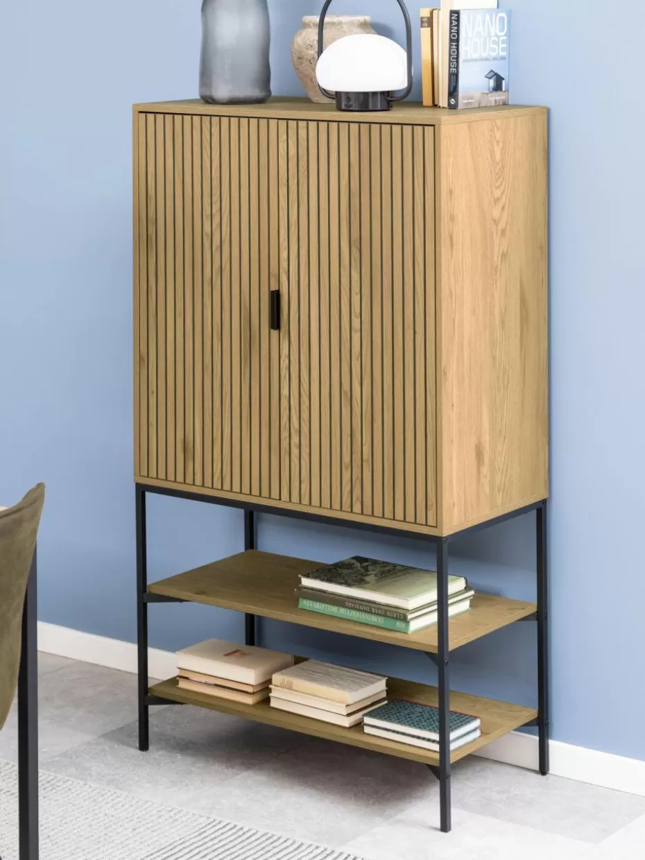Kommoden & Sideboards | Kommoden & Sideboards-Westwing Highboard Jaipur mit geriffelter Front