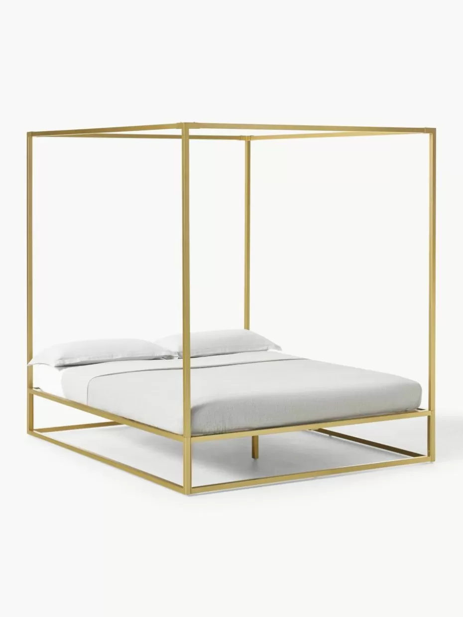 Betten-Westwing Collection Himmelbett Belle aus Metall Goldfarben