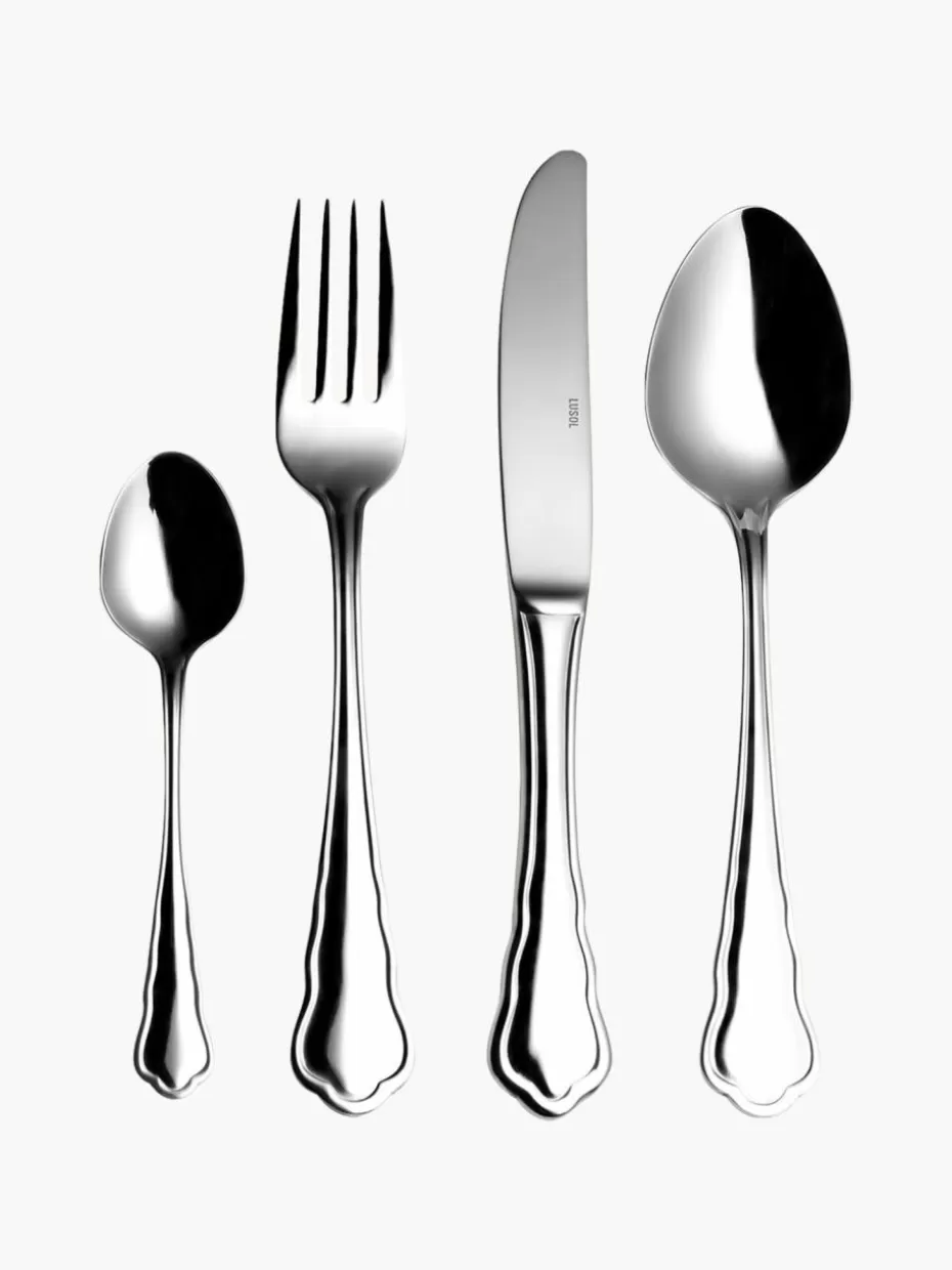 Romantische Details | Besteck-Sets-Sola Switzerland Hochglanzpoliertes Besteck-Set Lotus, 6 Personen (24-tlg.)