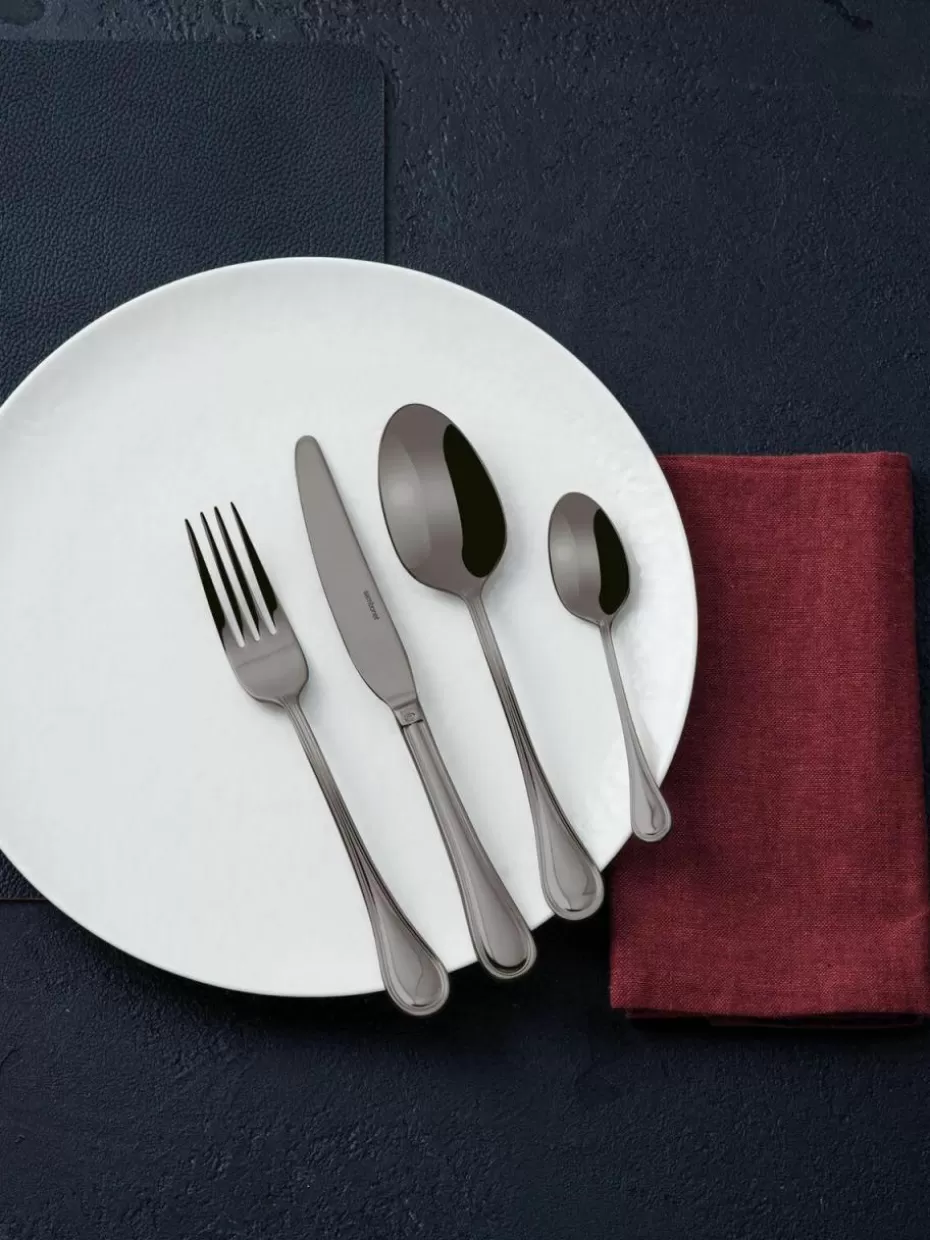 Besteck-Sets-Sambonet Hochglanzpoliertes Besteck-Set Royal, 6 Personen (24-tlg.) Grau, hochglanzpoliert