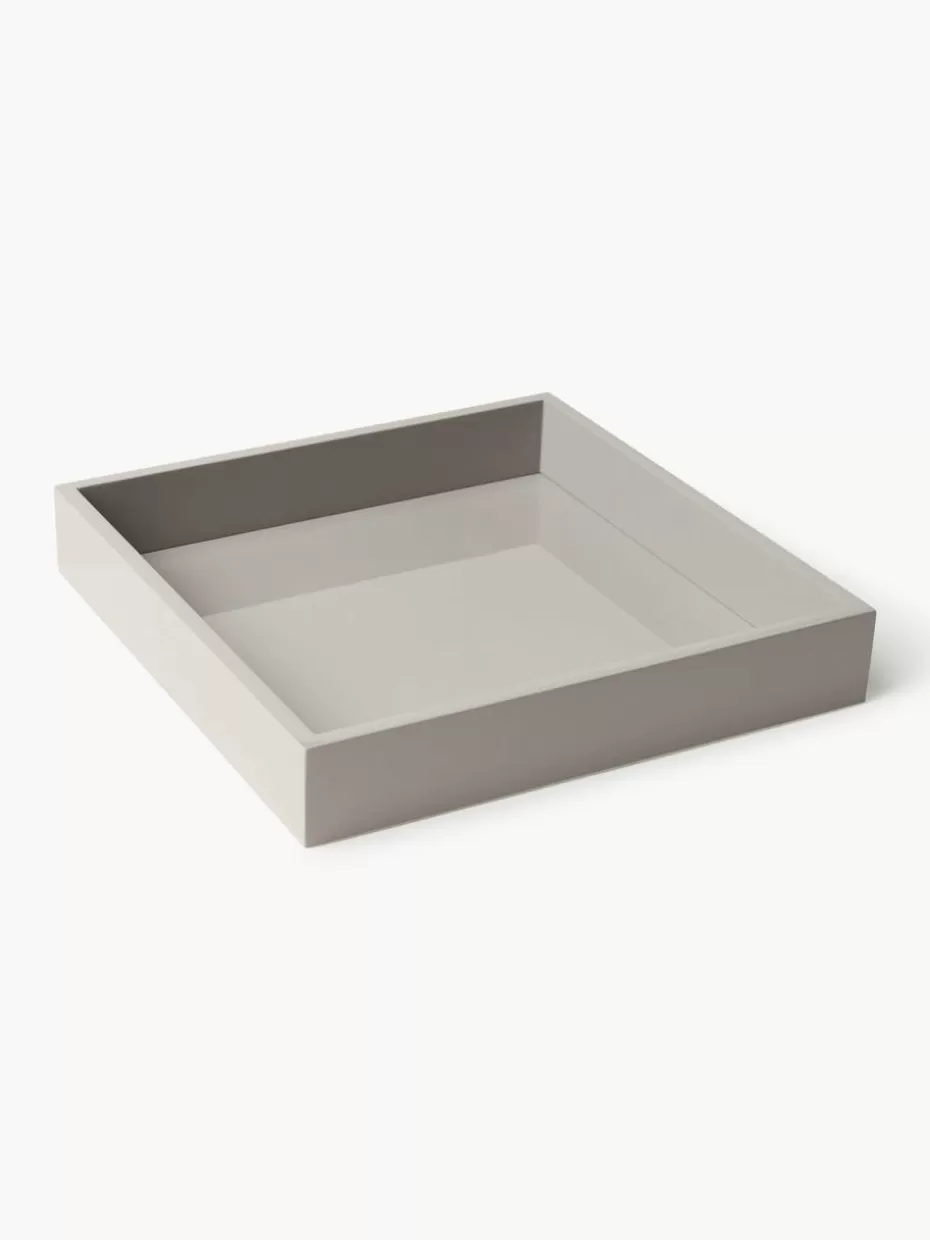 Serviertabletts | Dekotabletts-Westwing Collection Hochglanz-Tablett Hayley, B 30 cm Hellgrau