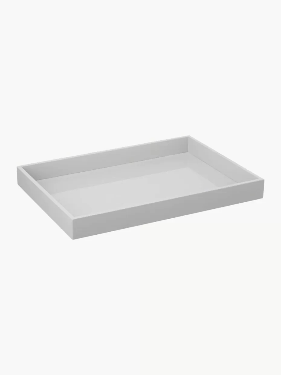 Serviertabletts | Dekotabletts-Westwing Collection Hochglanz-Tablett Hayley, B 50 cm Hellgrau