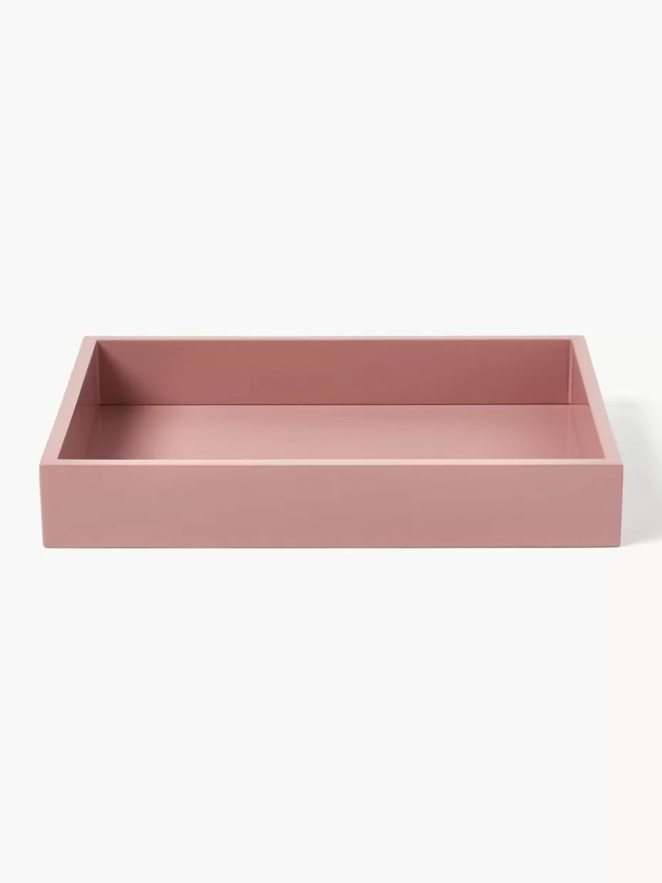 Dekotabletts-Westwing Collection Hochglanz-Tablett Hayley, B 33 cm Altrosa