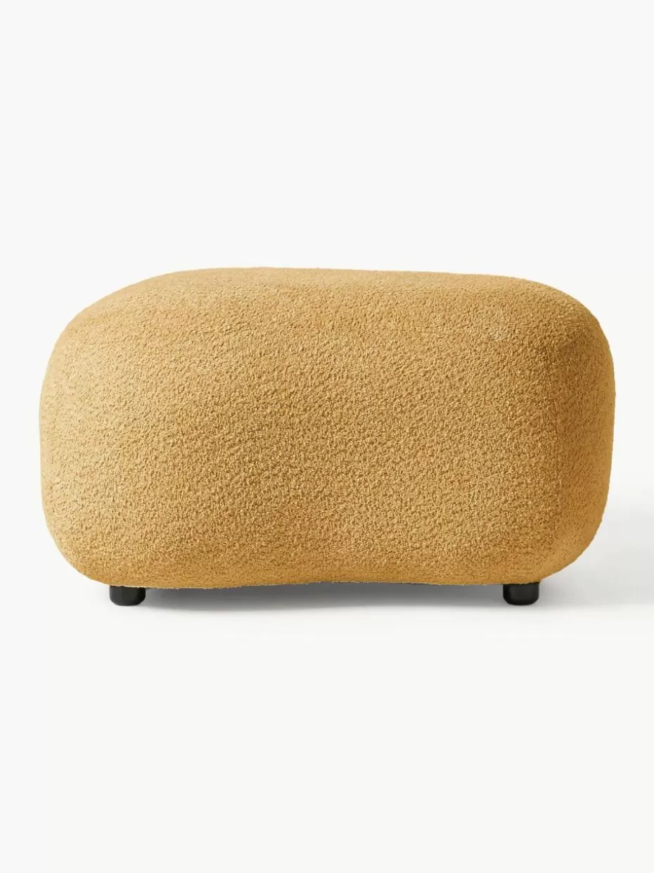 Hocker | Sofaserien-Westwing Collection Hocker Alba aus Teddy-Bouclé Teddy-Bouclé Ocker